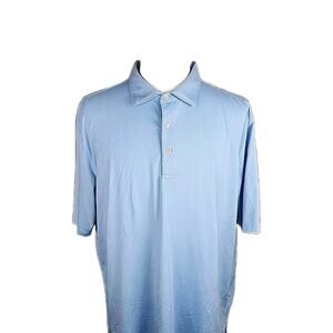 Peter Millar Mens Summer Comfort Golf Polo Shirt Blue Stripe Size XL